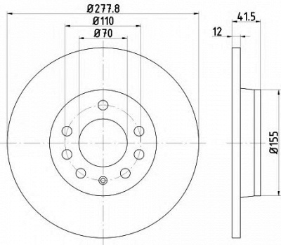 HELLA PAGID 8dd355122201 -  Тормозной диск